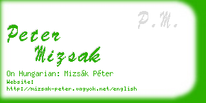 peter mizsak business card