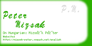 peter mizsak business card